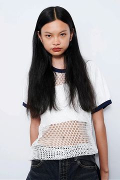 INSCRIRE - Mesh Raglan tee -navy- 24ss | asterisk