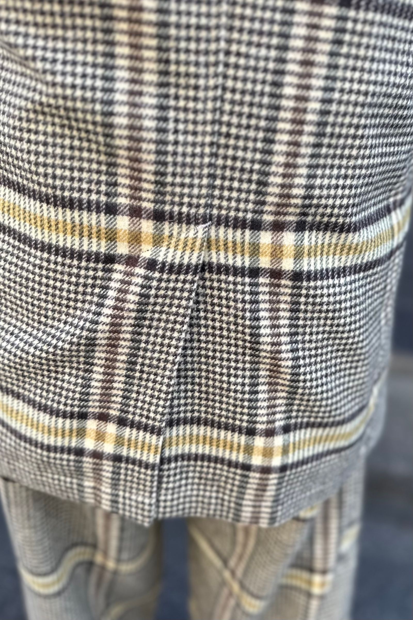 ts(s) - Color Glen Plaid Wool Blend Melton Cloth 4+1 Patch Pocket Jacket  -brown*yellow- 23aw | asterisk