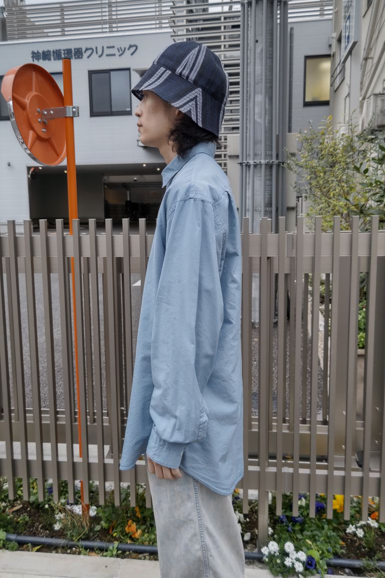 A.PRESSE - regular collar shirt -indigo- 23ss | asterisk