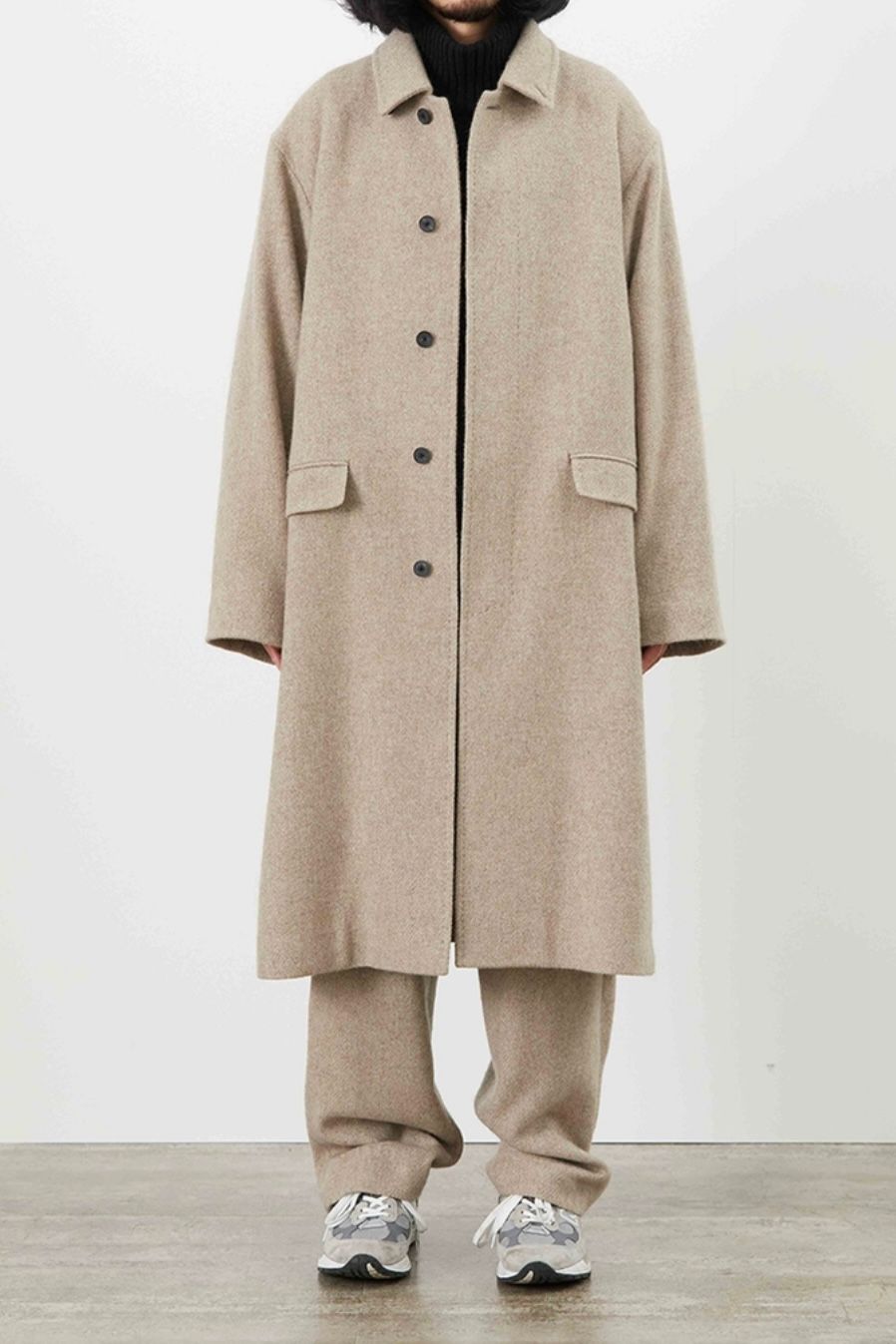 ATON - 【先行受注】washed cashmere balmacaan coat -raw bage- 22aw 