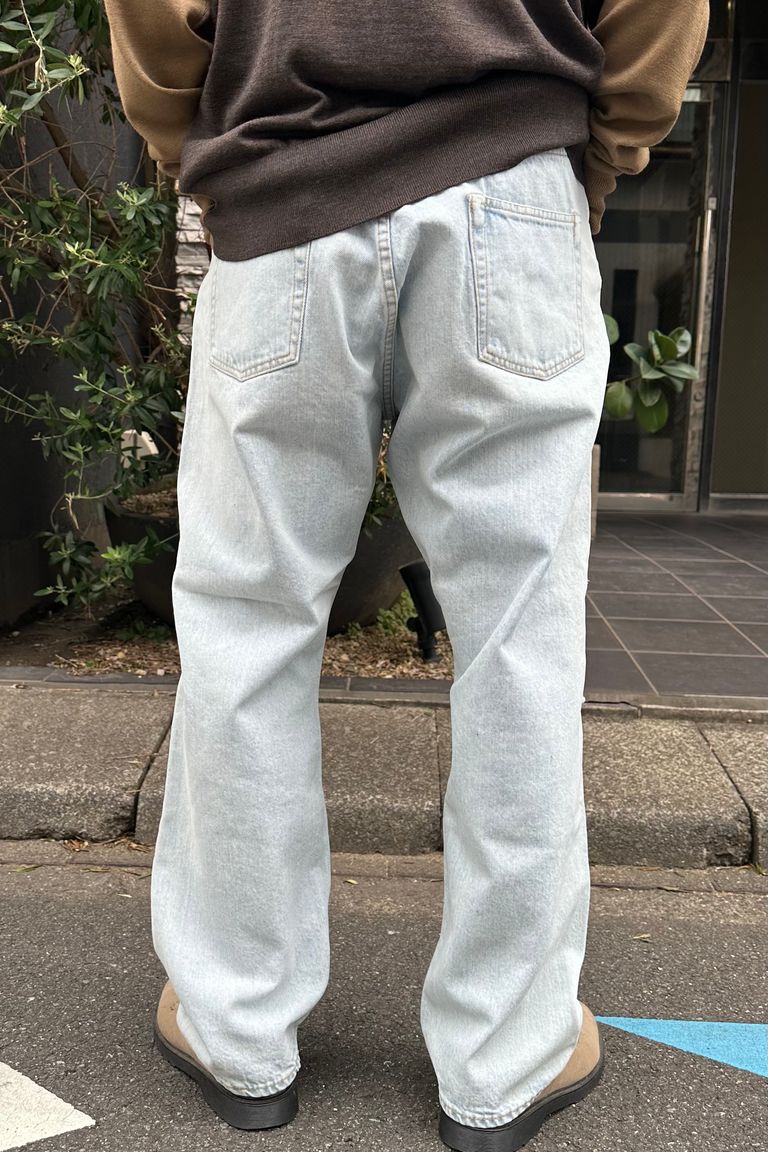 awasa - 5ポケットテーパードダメージデニム -LIGHT INDIGO- 24aw 