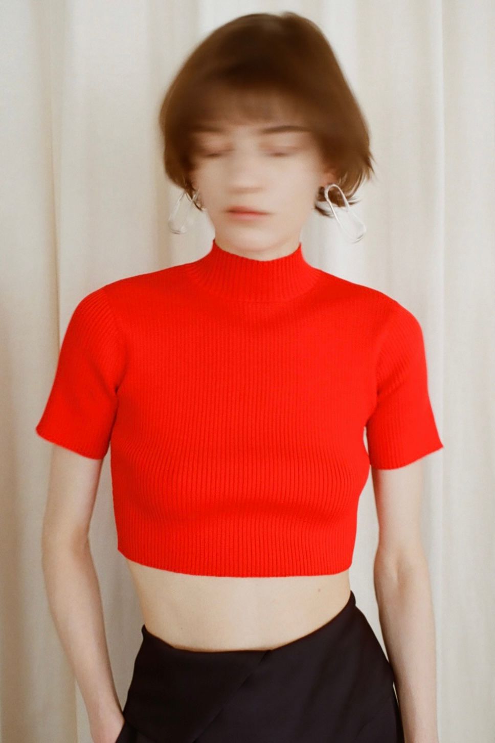 IIROT - rib cropped knit tops -red- 23ss | asterisk