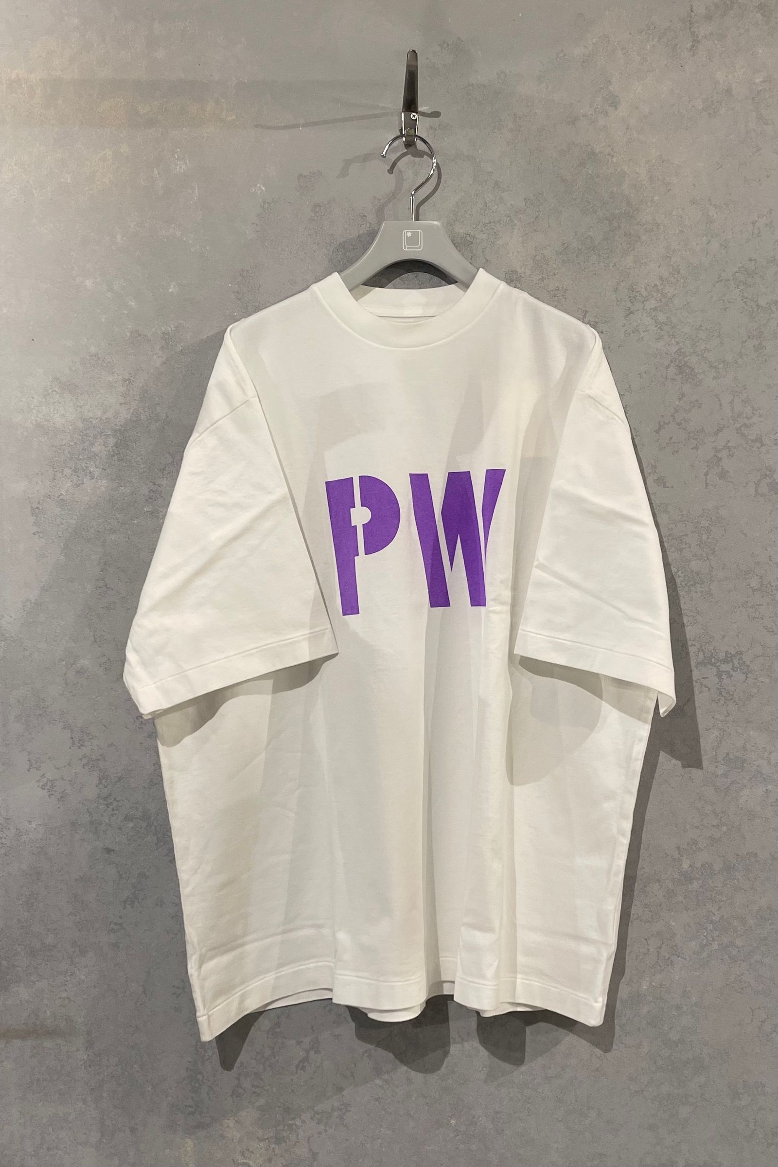 blurhms ROOTSTOCK - POW Tee BIG-White×Neon-PURPLE-men