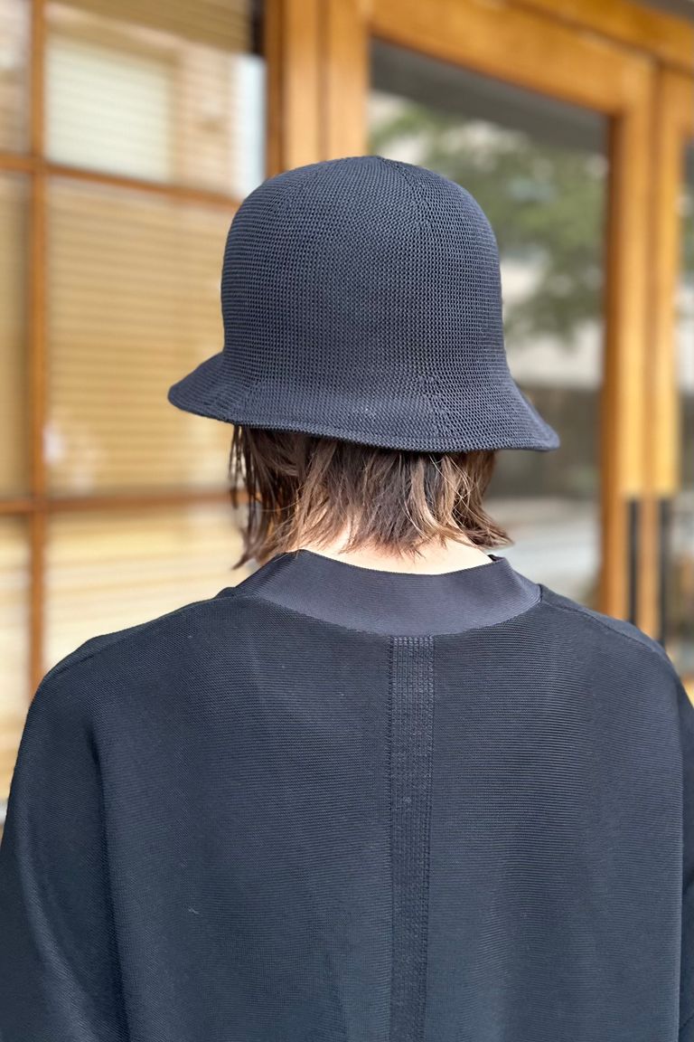 CFCL - MESH KNIT ASYMMETRIC HAT -BLACK-VOL.7 24ss unisex | asterisk