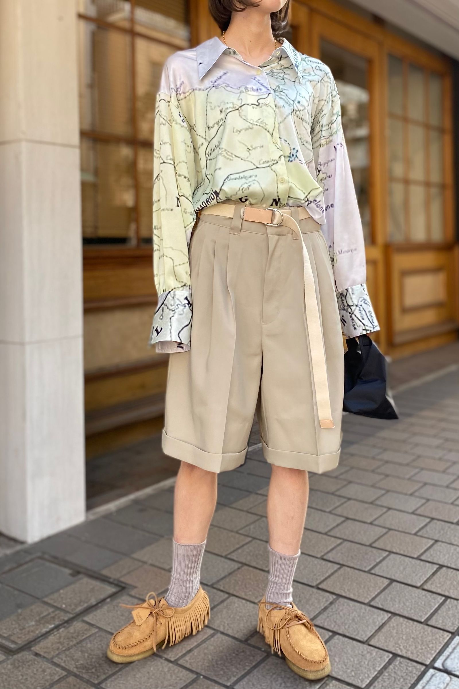 FARAH - 3タックショーツ/T/Rホップサック -beige- 23ss women | asterisk