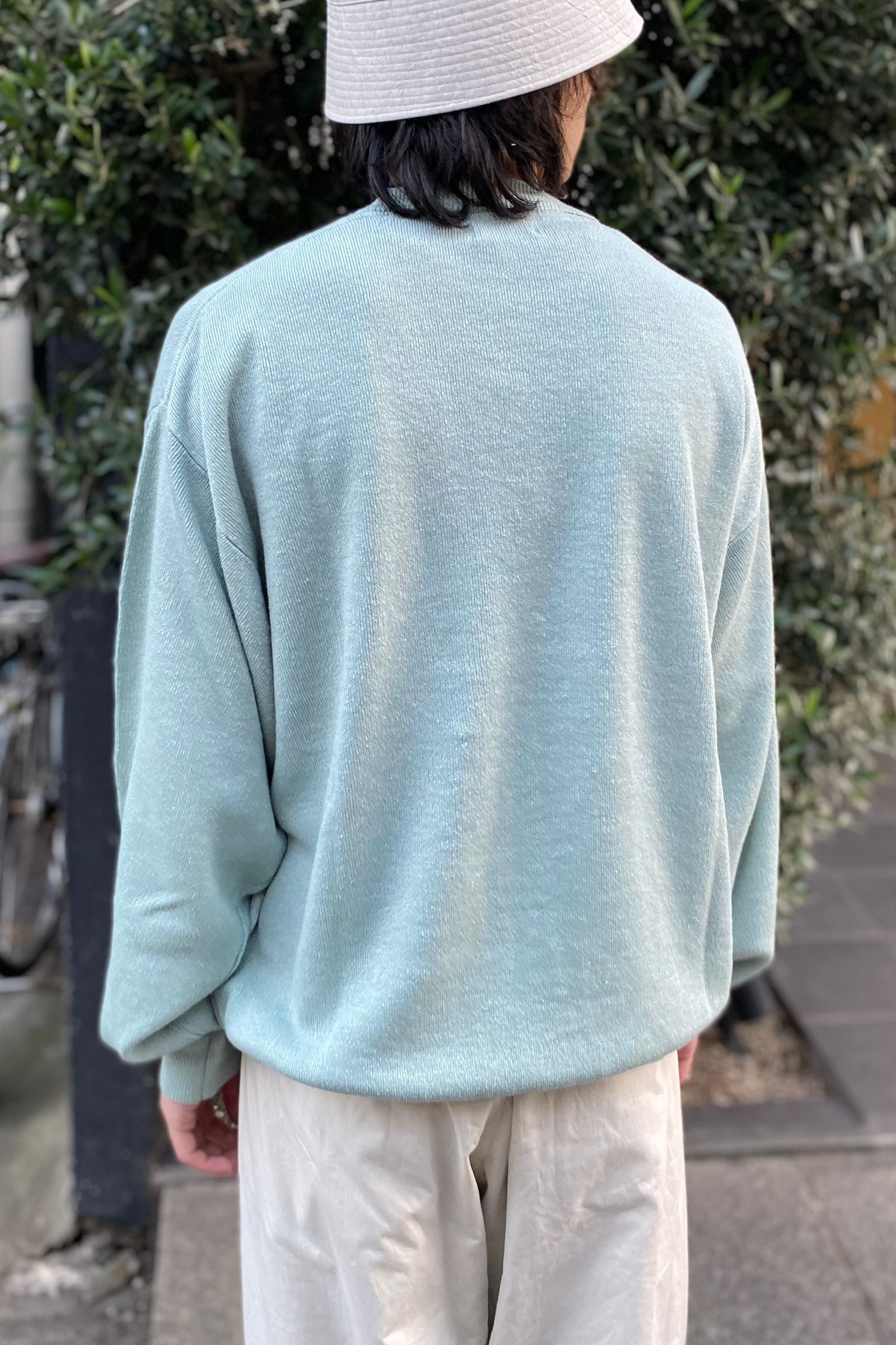 UNIVERSAL PRODUCTS - hemp crew neck knit -sage- 23ss | asterisk