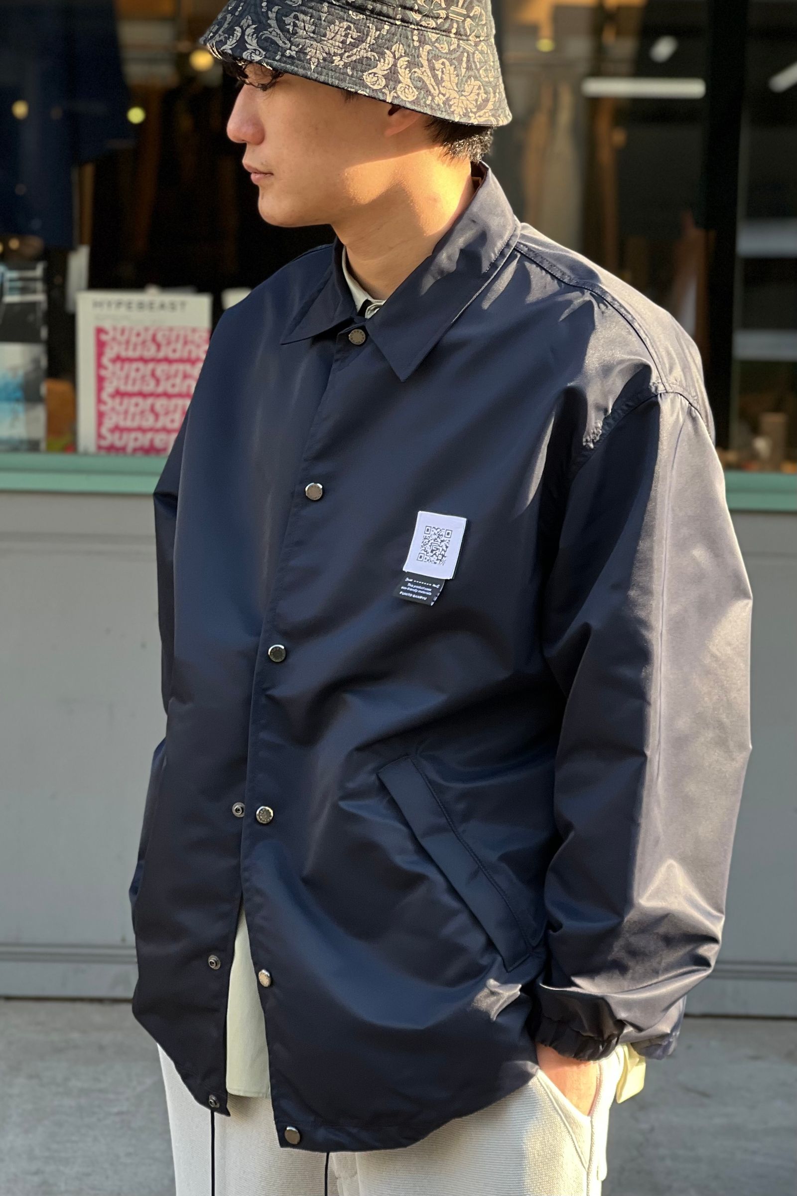 FUMITO GANRYU - 2way coach jacket -navy- 22ss | asterisk