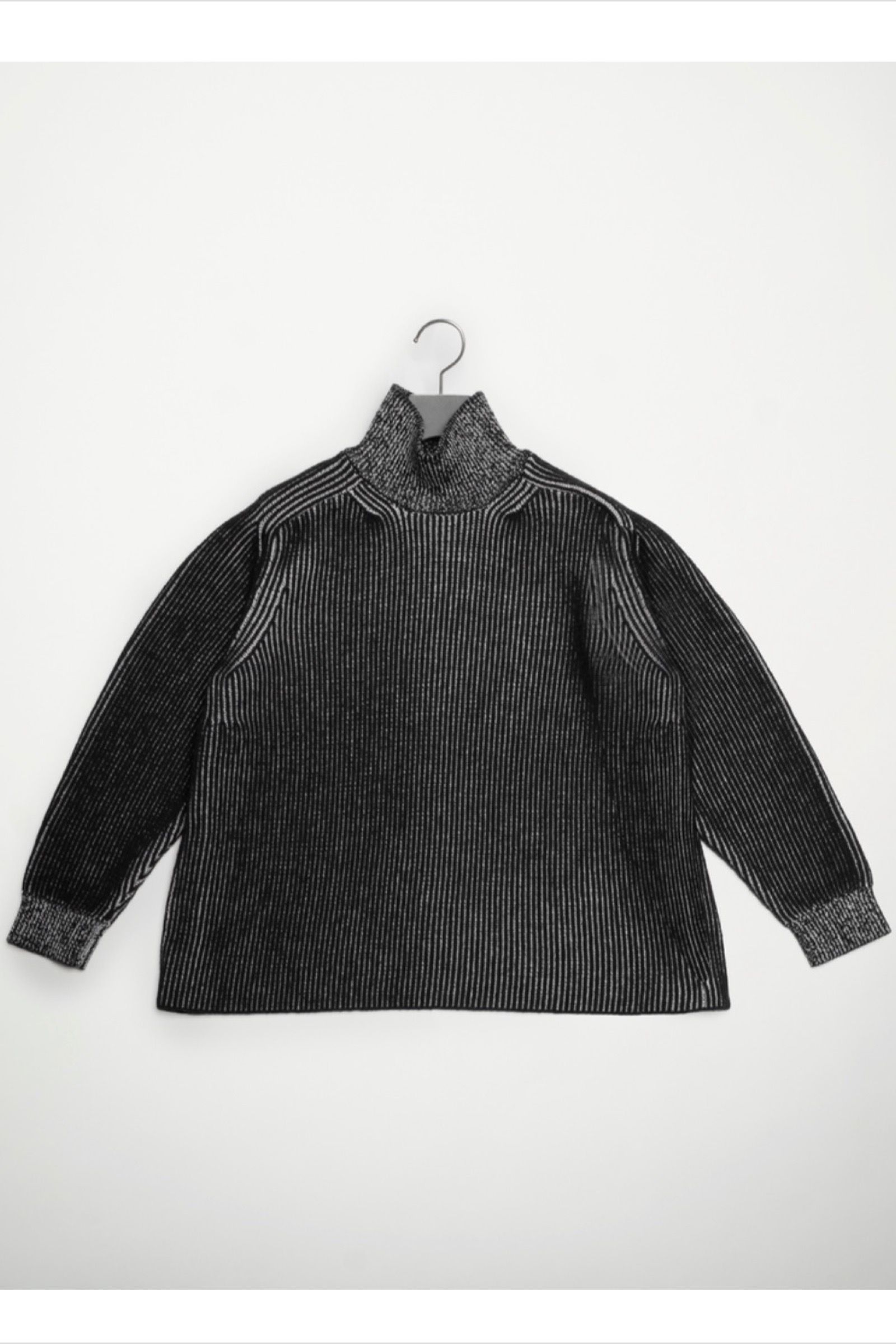 FUMITO GANRYU - ambient ribbed knit -grey×charcoal- 22aw 