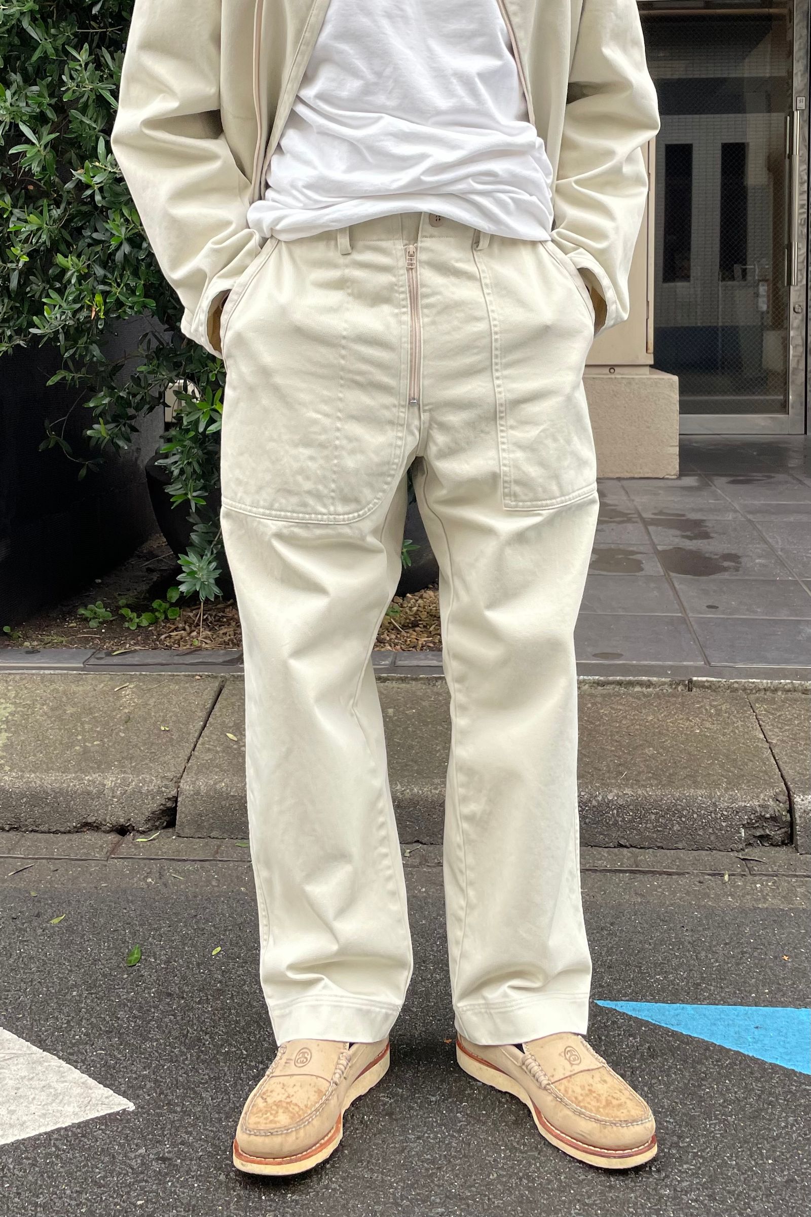 WEWILL - oz fatigue pants -ivory- 23ss | asterisk