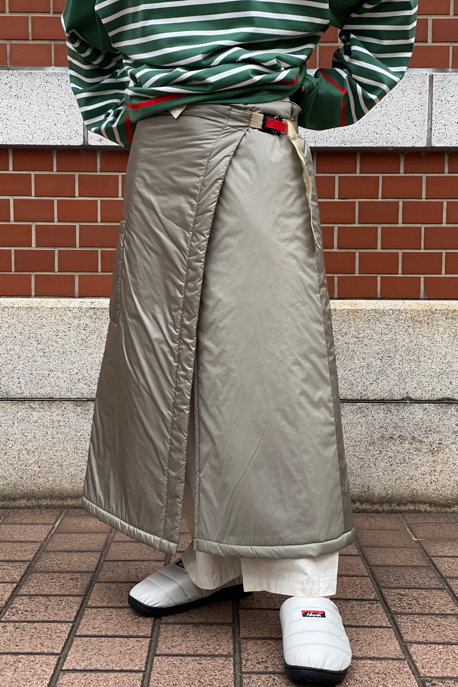 F/CE. - padding wrap skirt -sage green- women- 22aw | asterisk