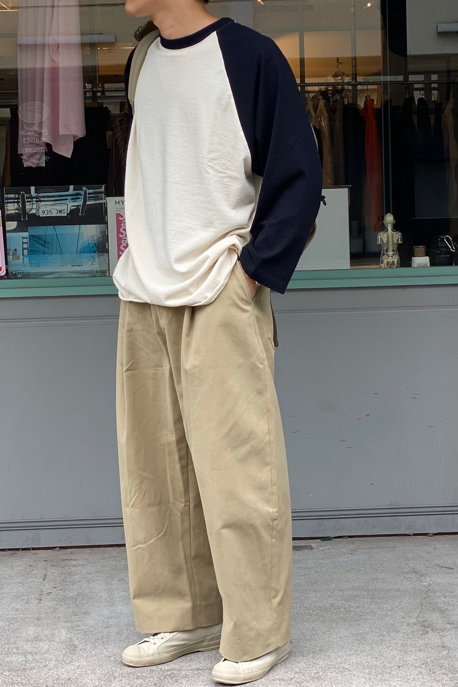 STUDIO NICHOLSON - sorte/deep pleat volume pants -tan- 22aw | asterisk