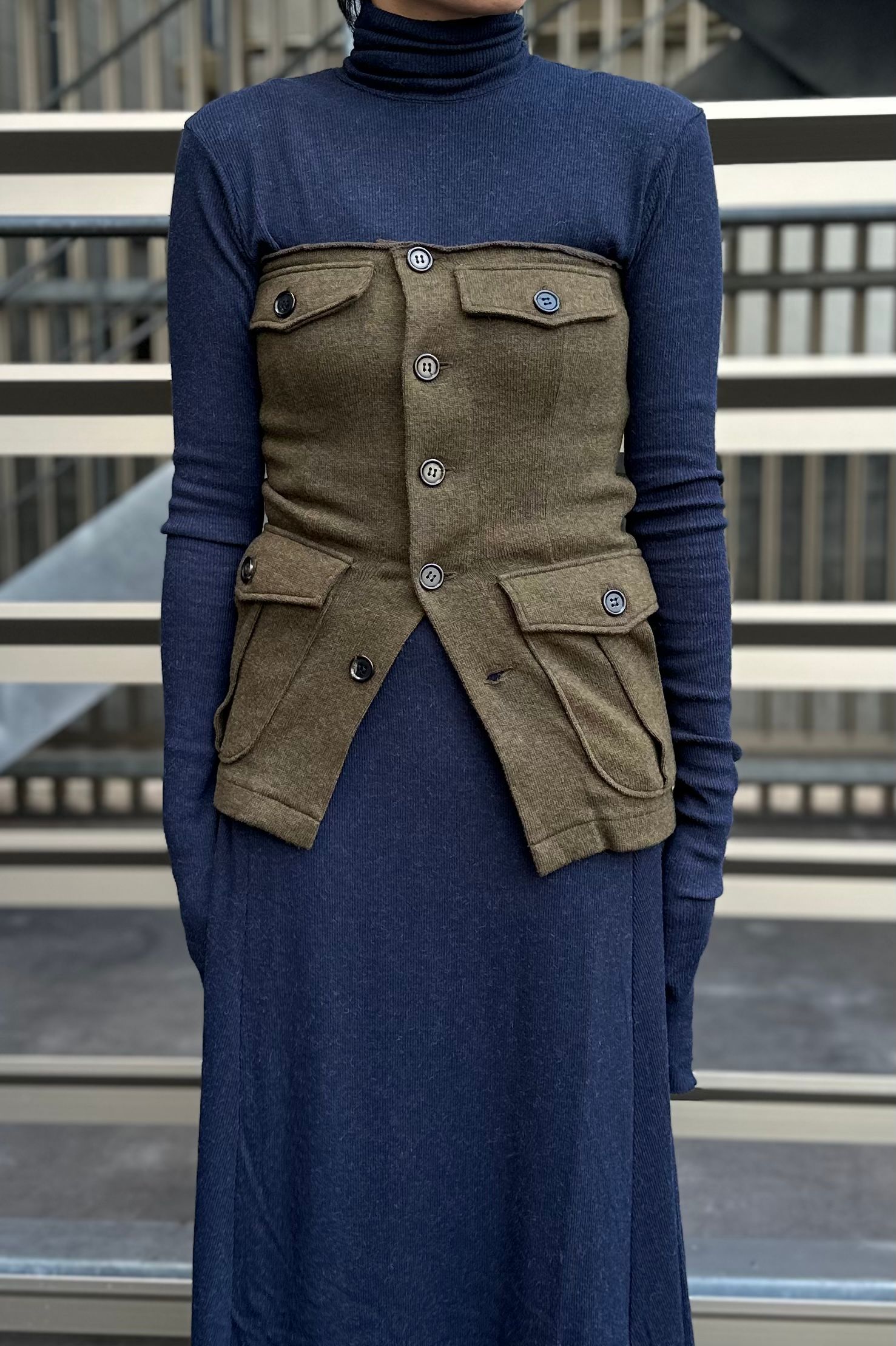 INSCRIRE - Military Wool Tube Top -khaki- 23aw women | asterisk