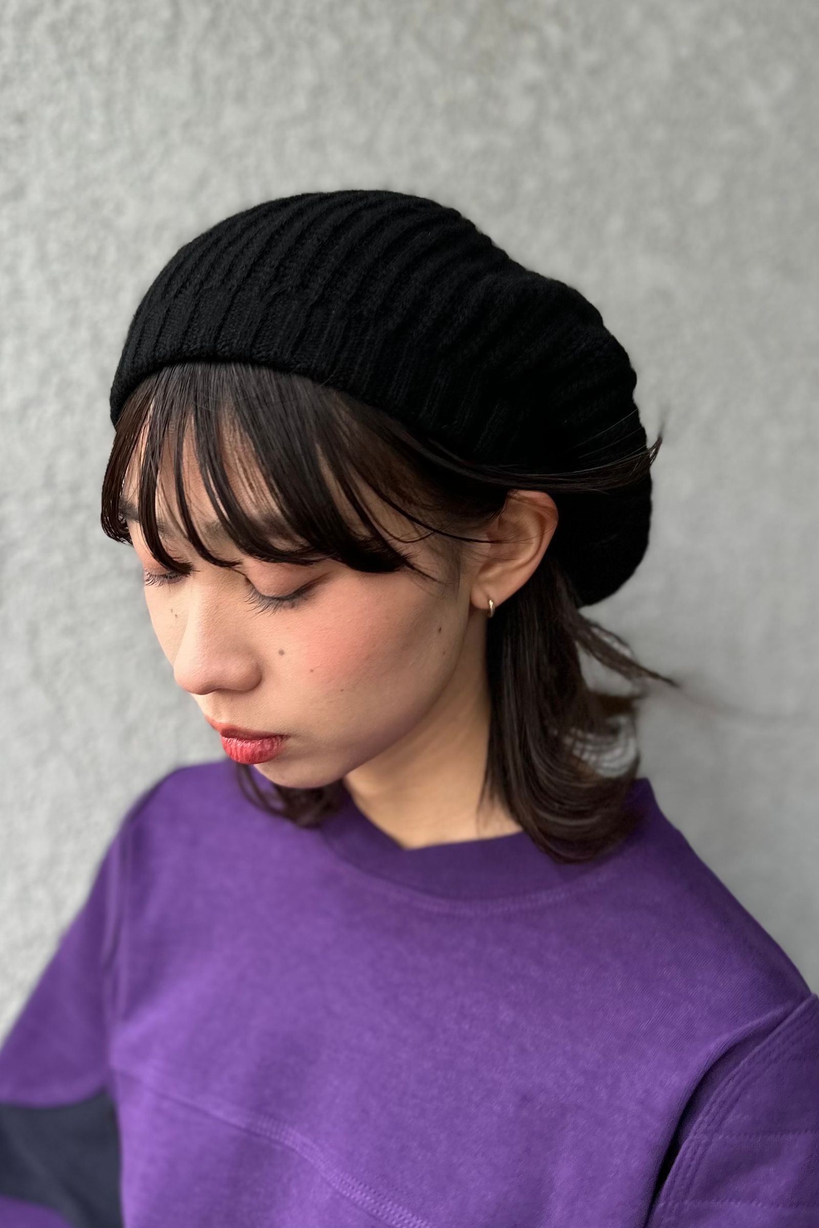 KIJIMA TAKAYUKI - CASHMERE KNIT BERET -black- 23aw | asterisk