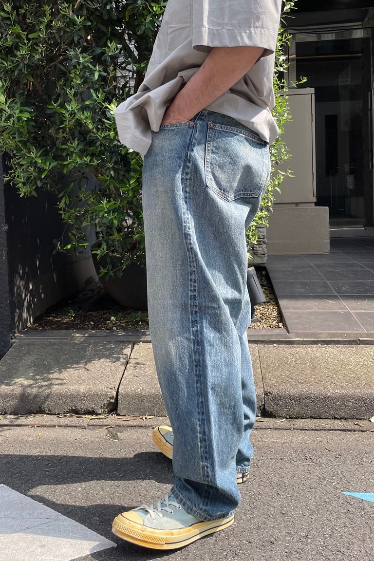 A.PRESSE - no.22 washed wide denim pants -indigo-23aw | asterisk