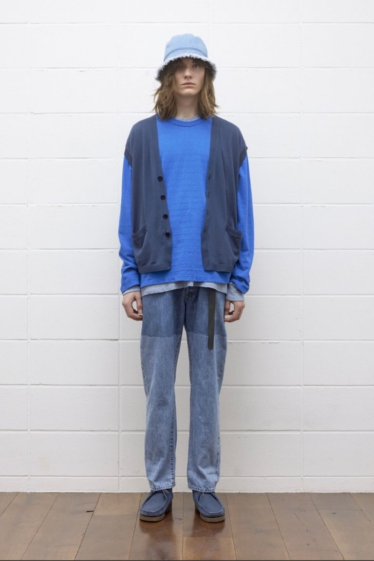 UNUSED - 13oz 2tone washed denim pants-indigo- 23ss | asterisk