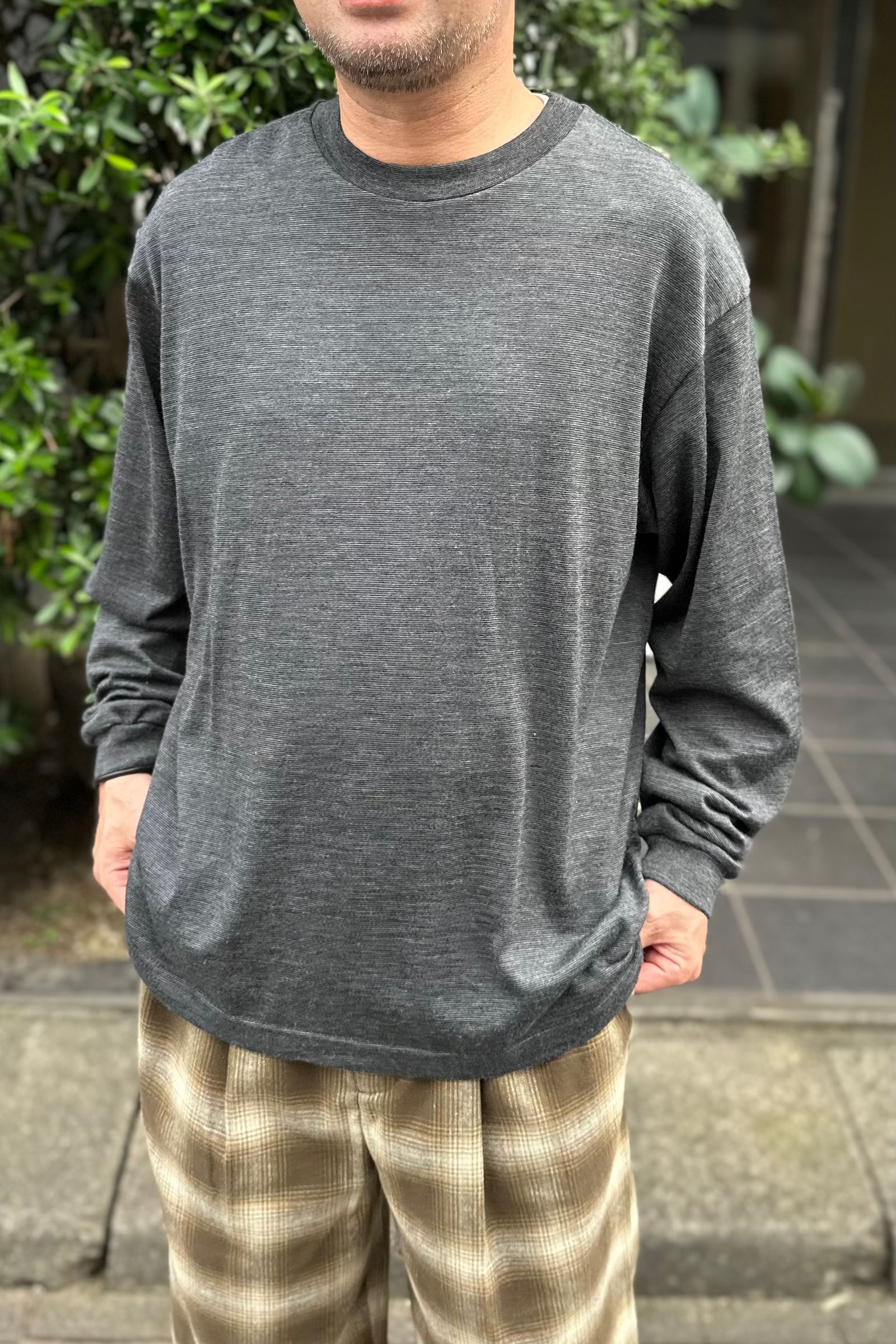 UNIVERSAL PRODUCTS - WOOL L/S T-SHIRT -gray- 23aw | asterisk
