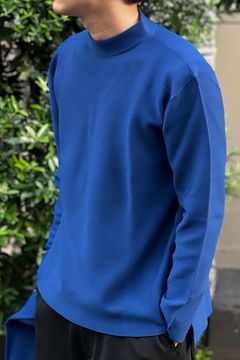 CFCL - gather mock neck tee 2 - blue - 22aw men | asterisk