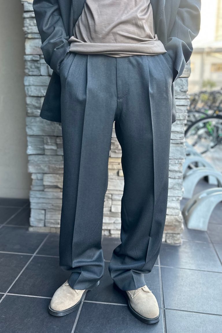 A.PRESSE - Wool Gabardine Trousers -M.GRAY- 2024STYLE1 | asterisk 