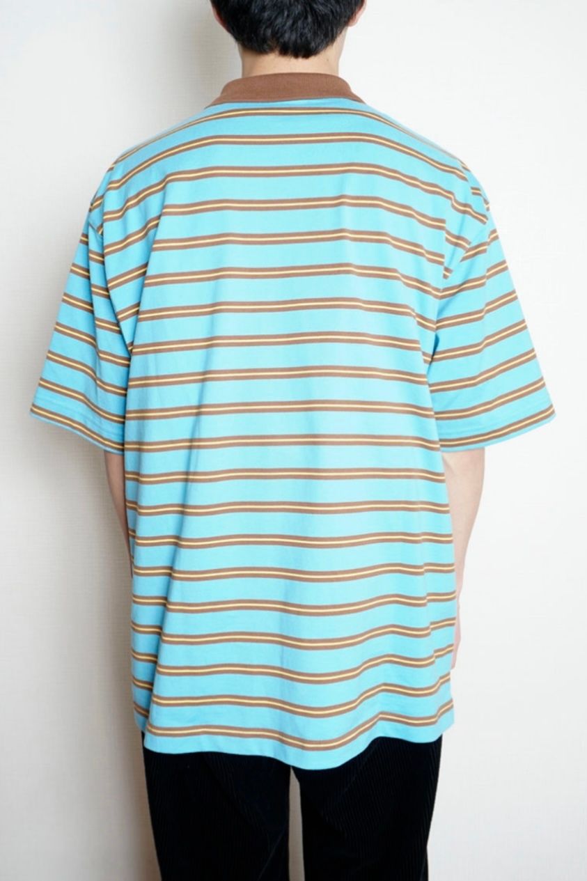 UNIVERSAL PRODUCTS - gimme five multi border s/s polo shirt