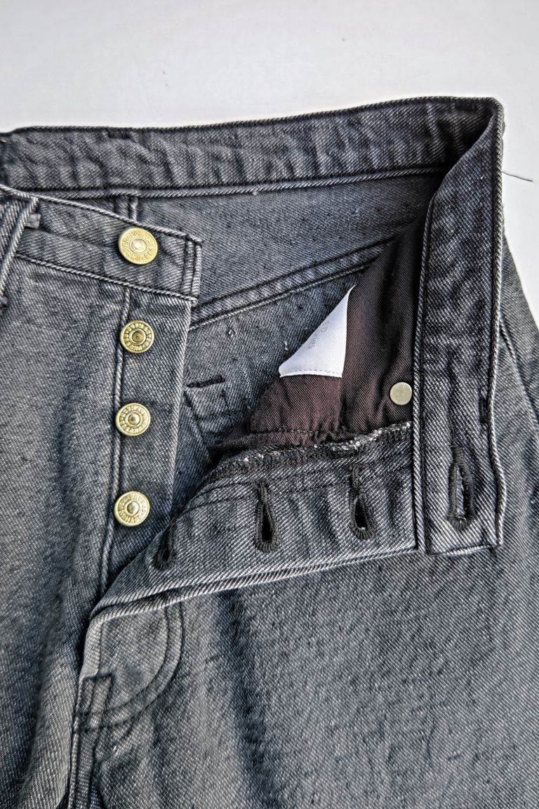UNUSED - 12oz denim trousers-charcoal gray-23aw women- | asterisk
