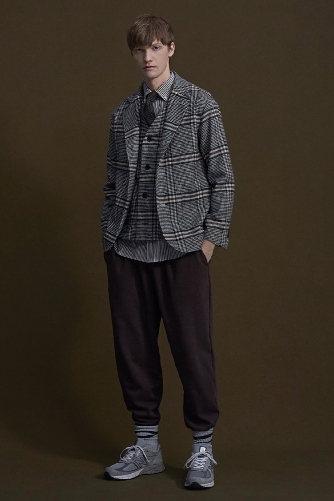 ts(s) - Color Glen Plaid Wool Blend Melton Cloth 4+1 Patch Pocket