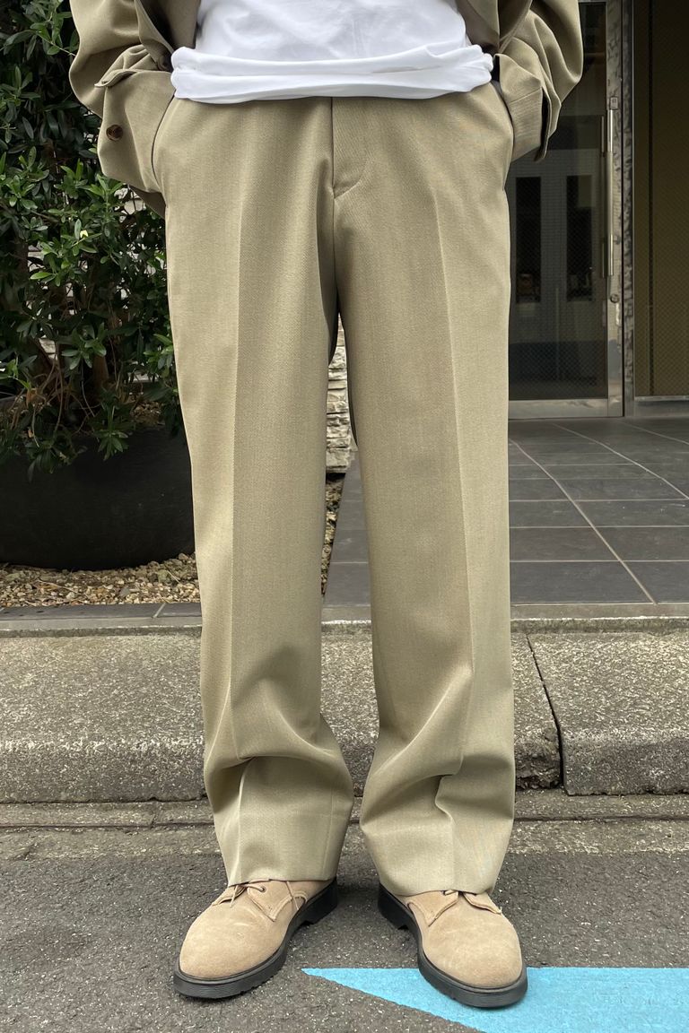 A.PRESSE - covert cloth trousers -khaki- 23ss | asterisk