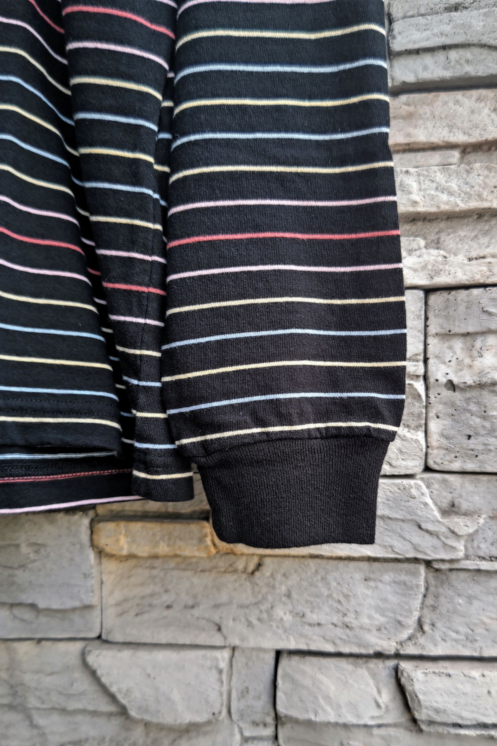 UNUSED - Long-sleeve border T-shirt -black- 23aw | asterisk