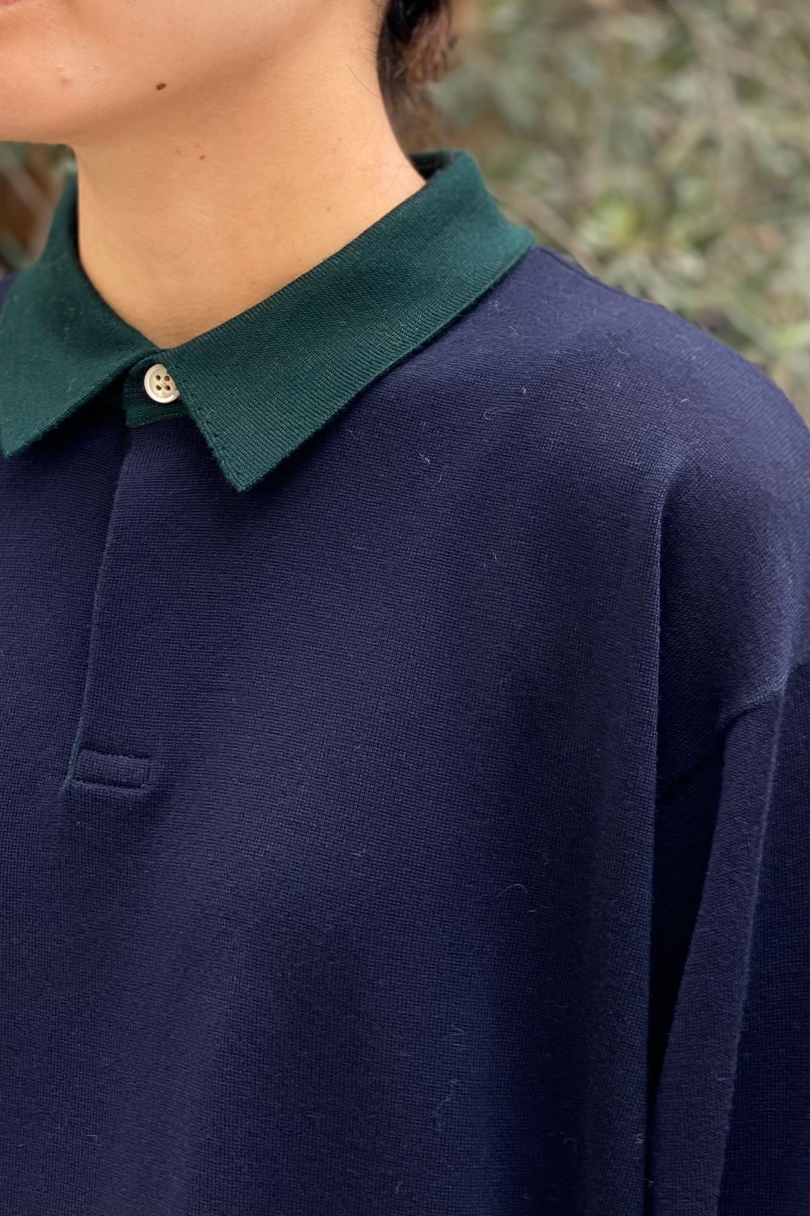 MEIAS - wool rugby pull over -navy- 22aw unisex | asterisk