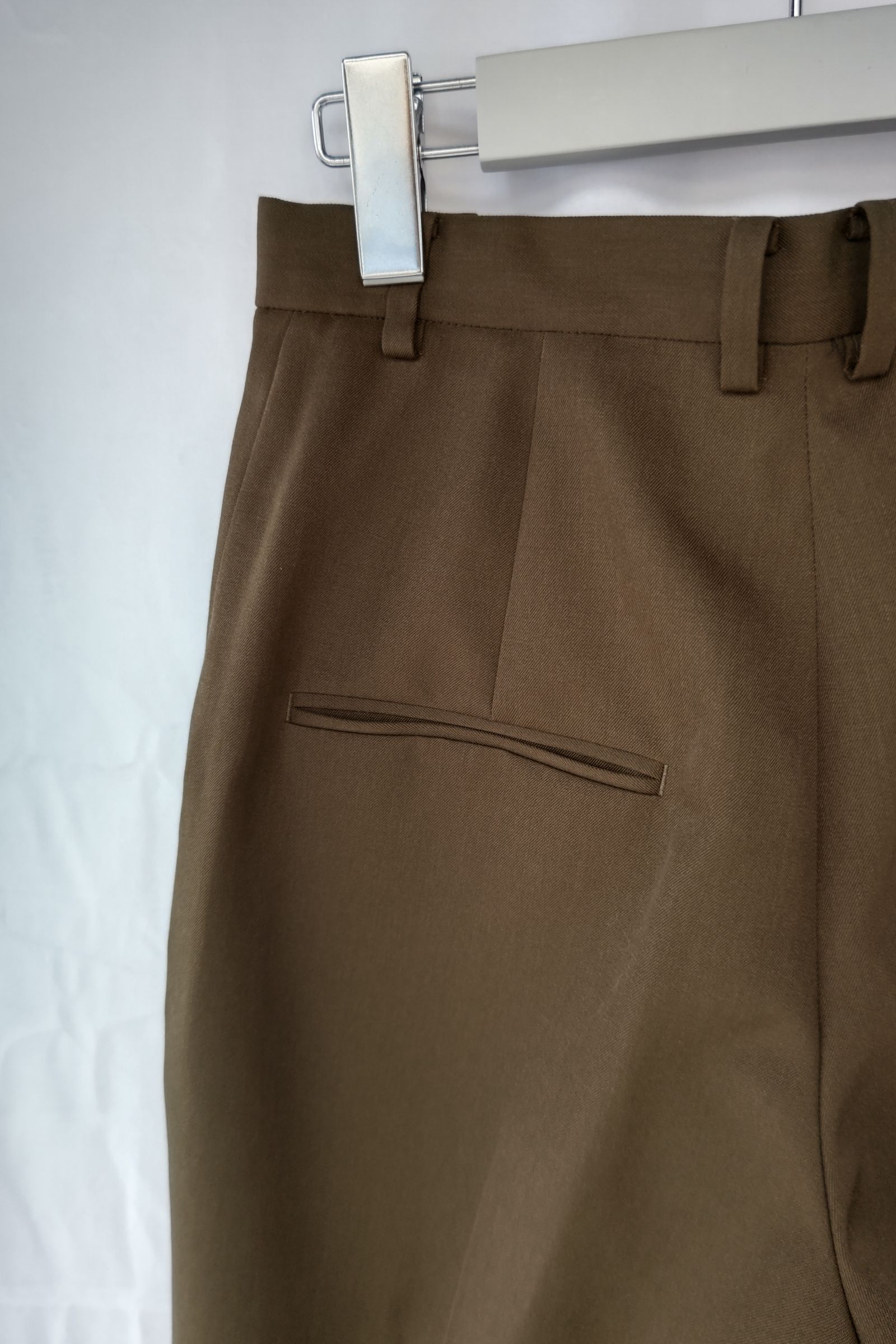 ATON - wool gabardine wide pants -khaki- 22aw women | asterisk