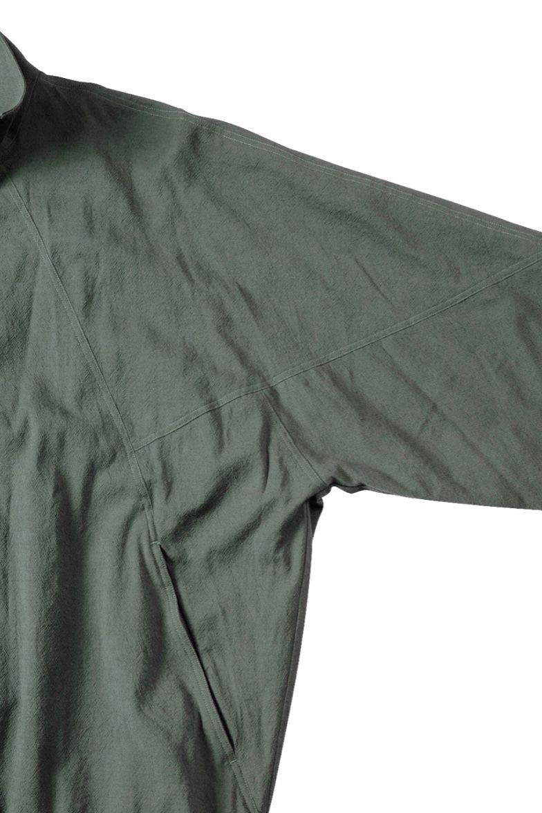 Wool Rayon Silk Track Jacket-dark sage- 23ss men | asterisk