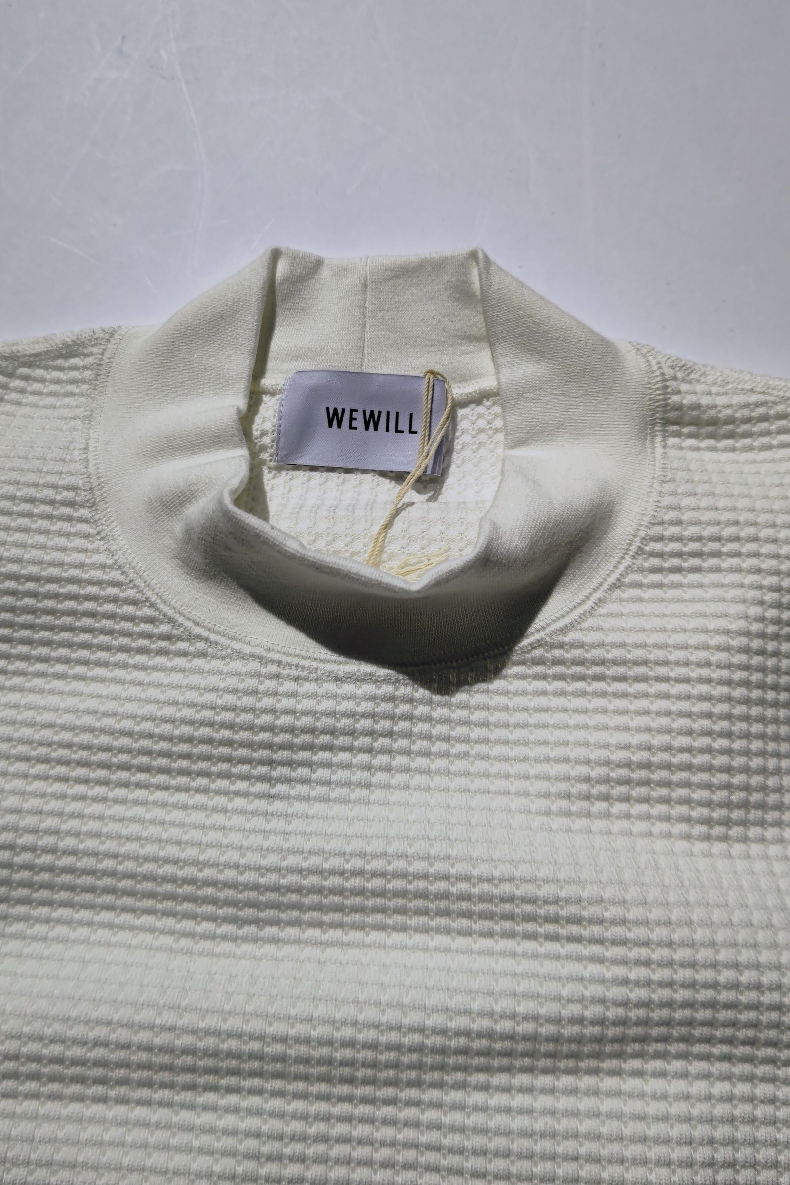 WEWILL - HIGH NECK WAFFLE T-SHIRT -white- 23aw | asterisk