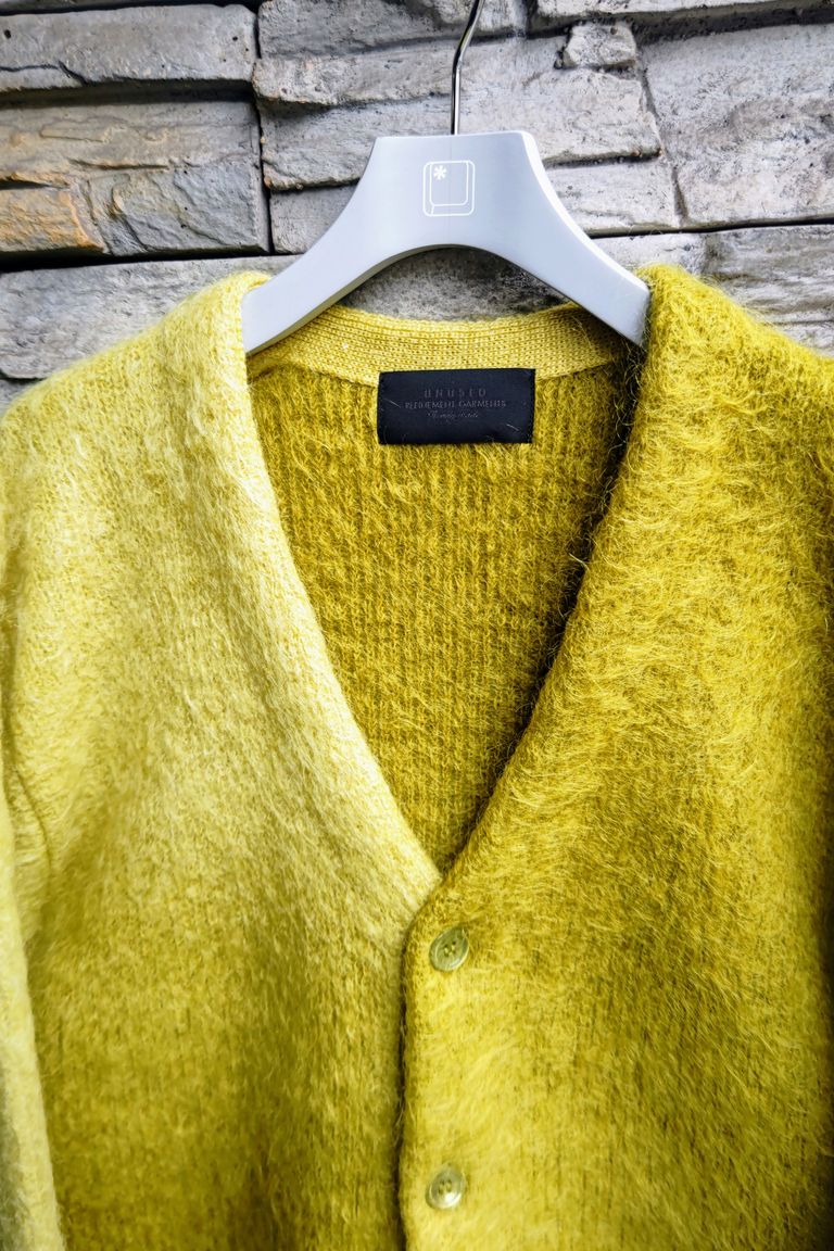 UNUSED - Gradation mohair cardigan -mustard- 23aw | asterisk