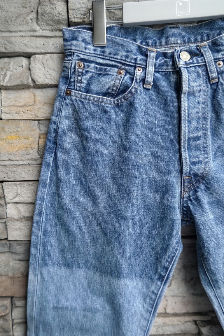 UNUSED - 13oz 2tone washed denim pants-indigo- 23ss | asterisk