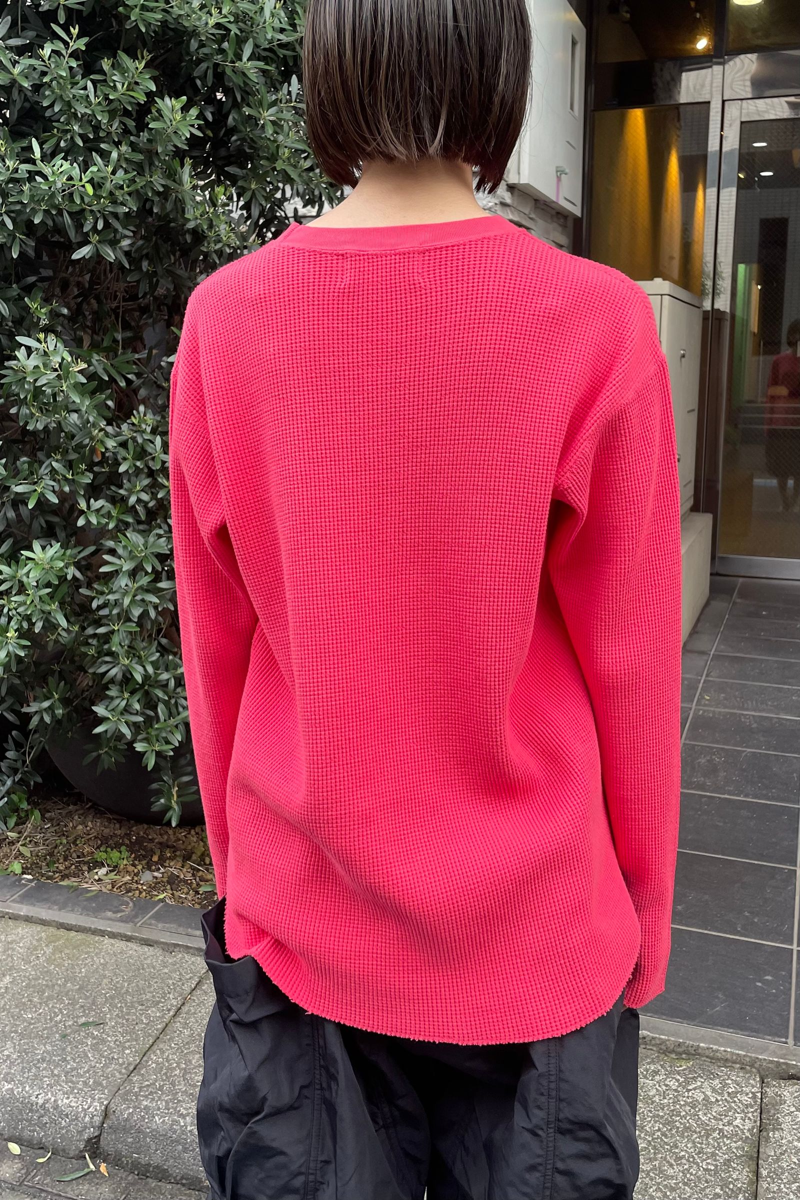 UNUSED - overdyed chemical wash thermal -red- 23ss | asterisk