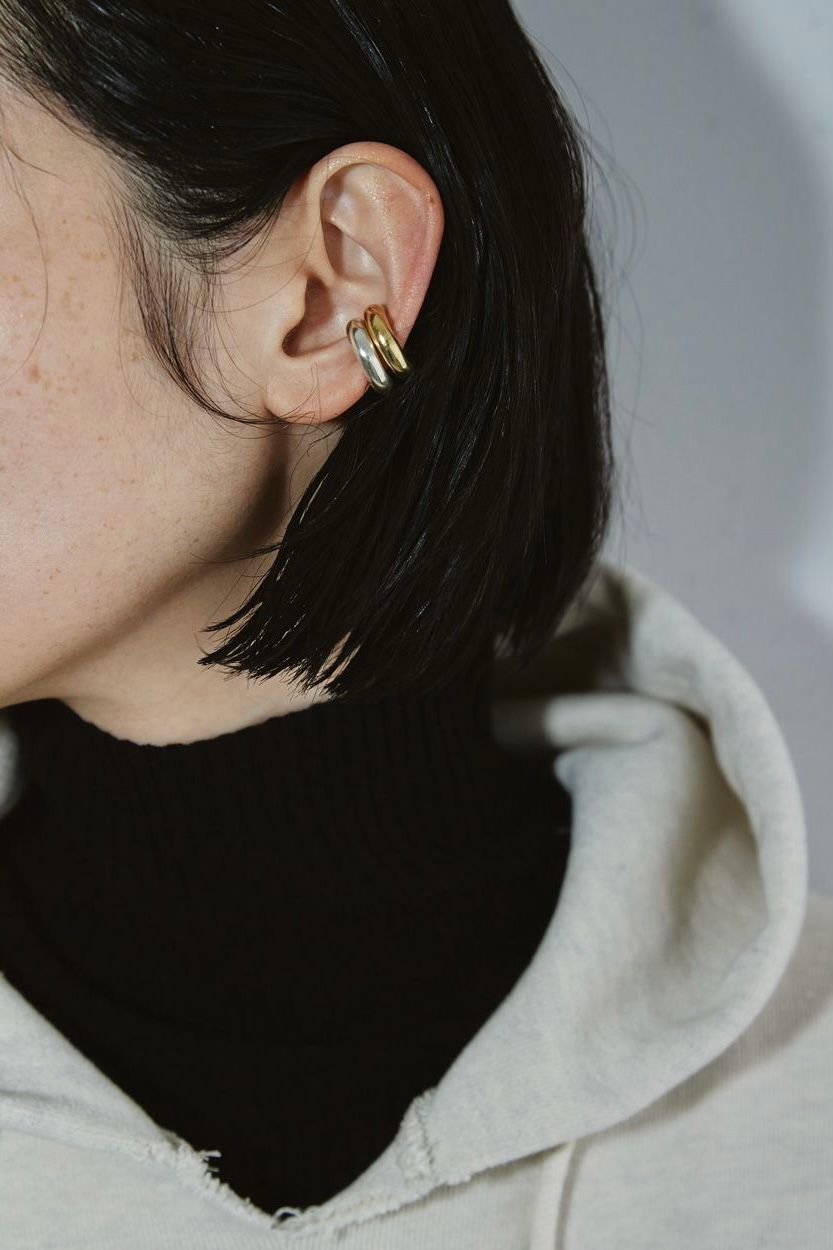 TODAYFUL - round hoop earcuff -gold- 23ss | asterisk