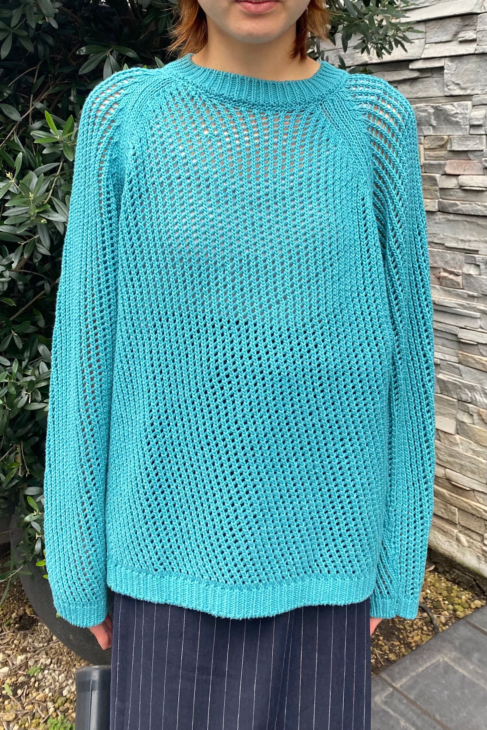 UNUSED - cotton mesh crew neck knit 21ss women | asterisk