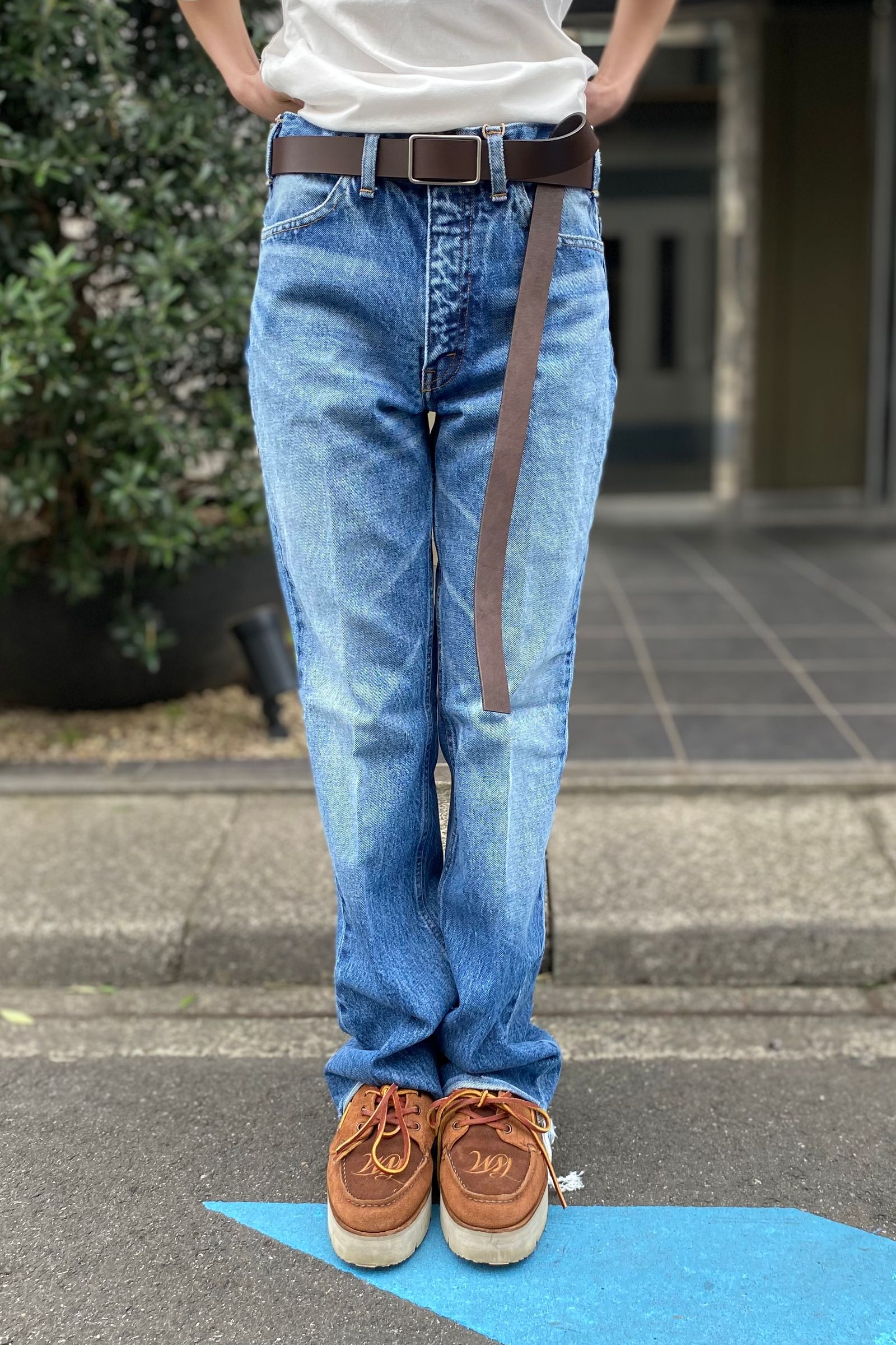 INSCRIRE - 002 flare denim -blue used- 23ss | asterisk