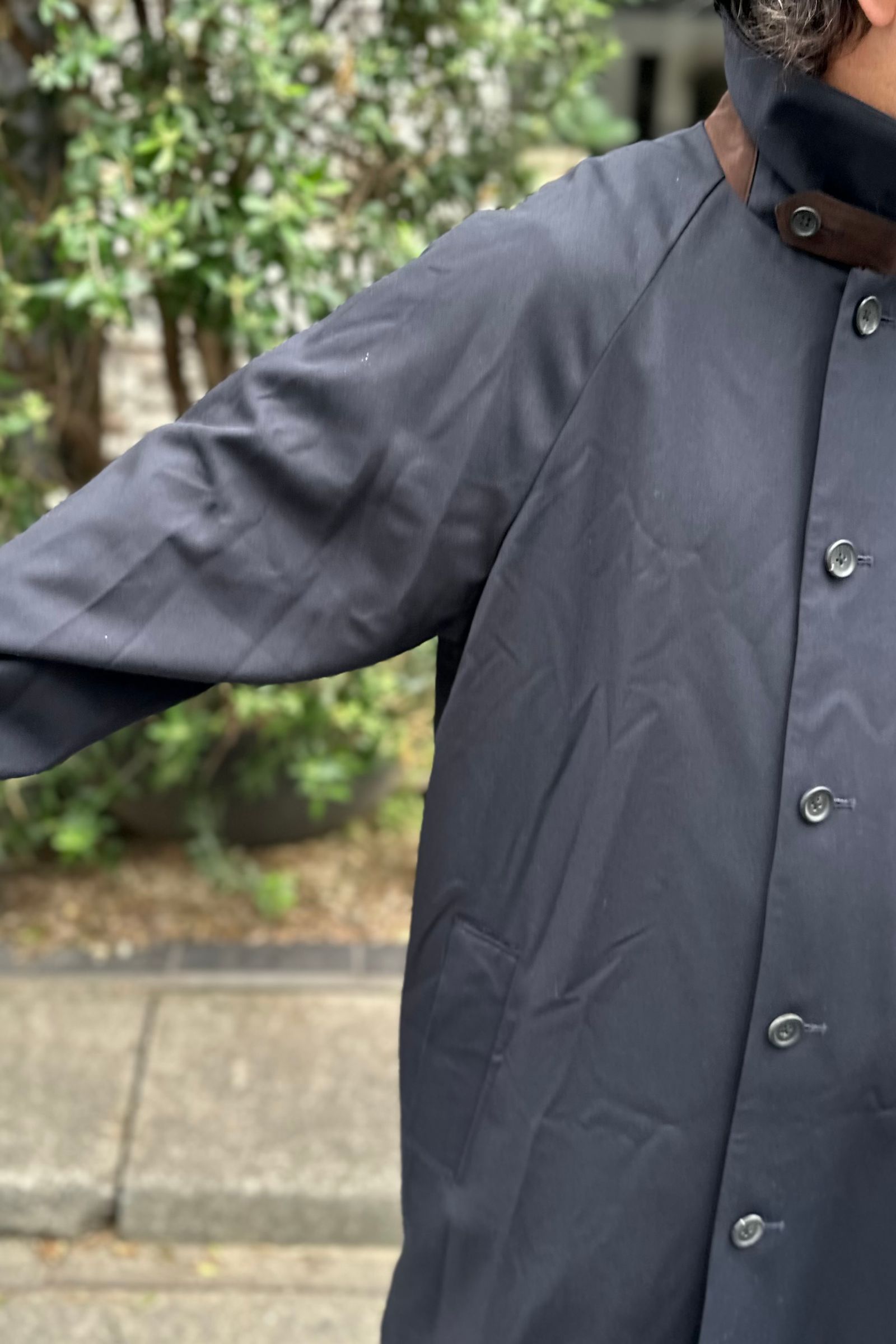 awasa - ウールギャバジンバルマカーンコート-Navy- 24aw men