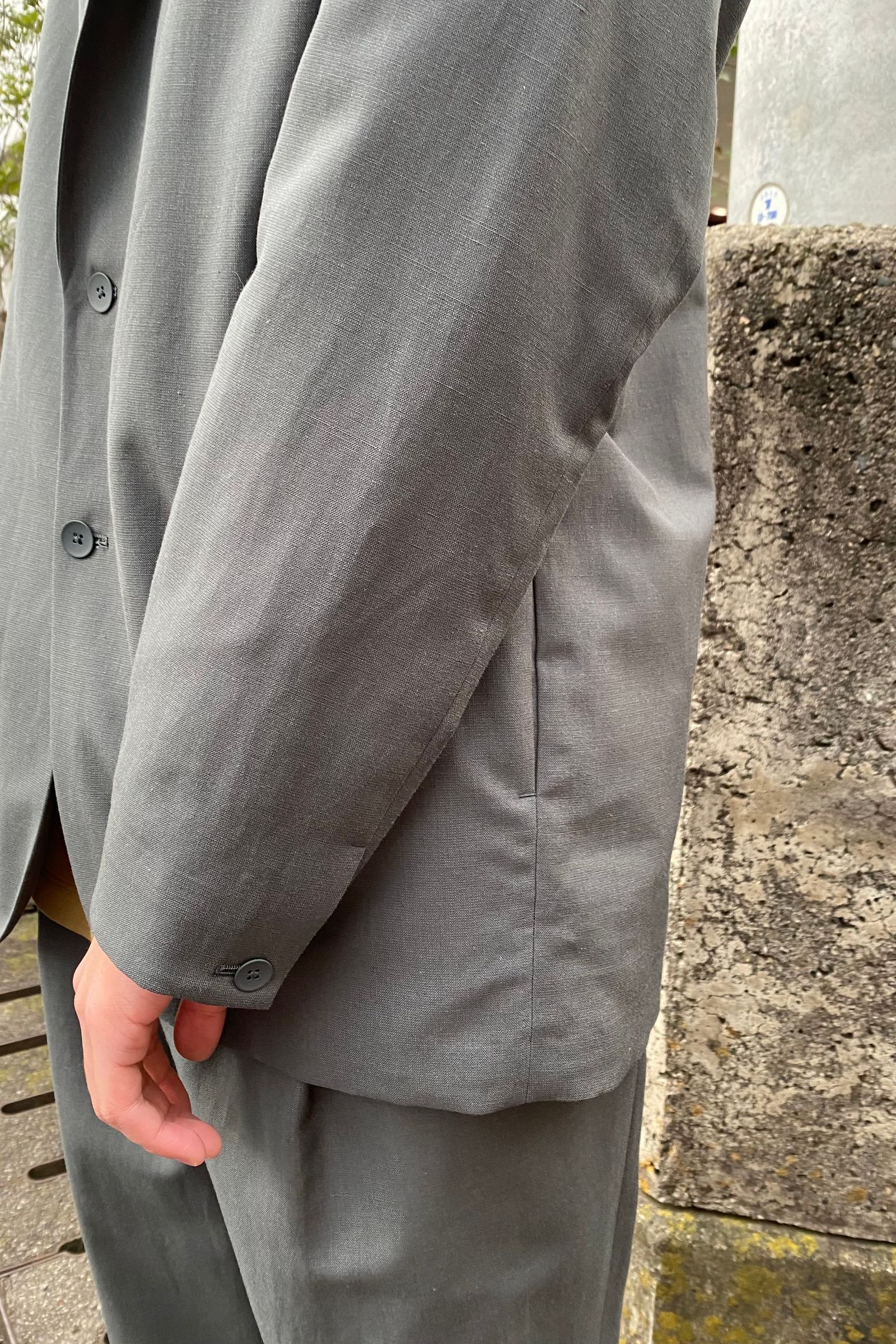 即納-96時間限定 【未使用】ATONエイトンWOOL LINEN OVERSIZED JACKET