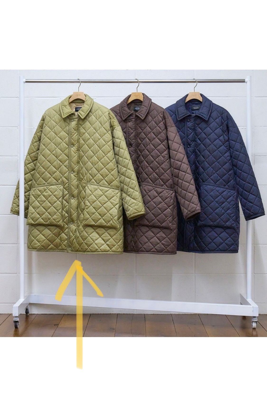 UNUSED - nylon quilting coat -olive- 22aw women | asterisk