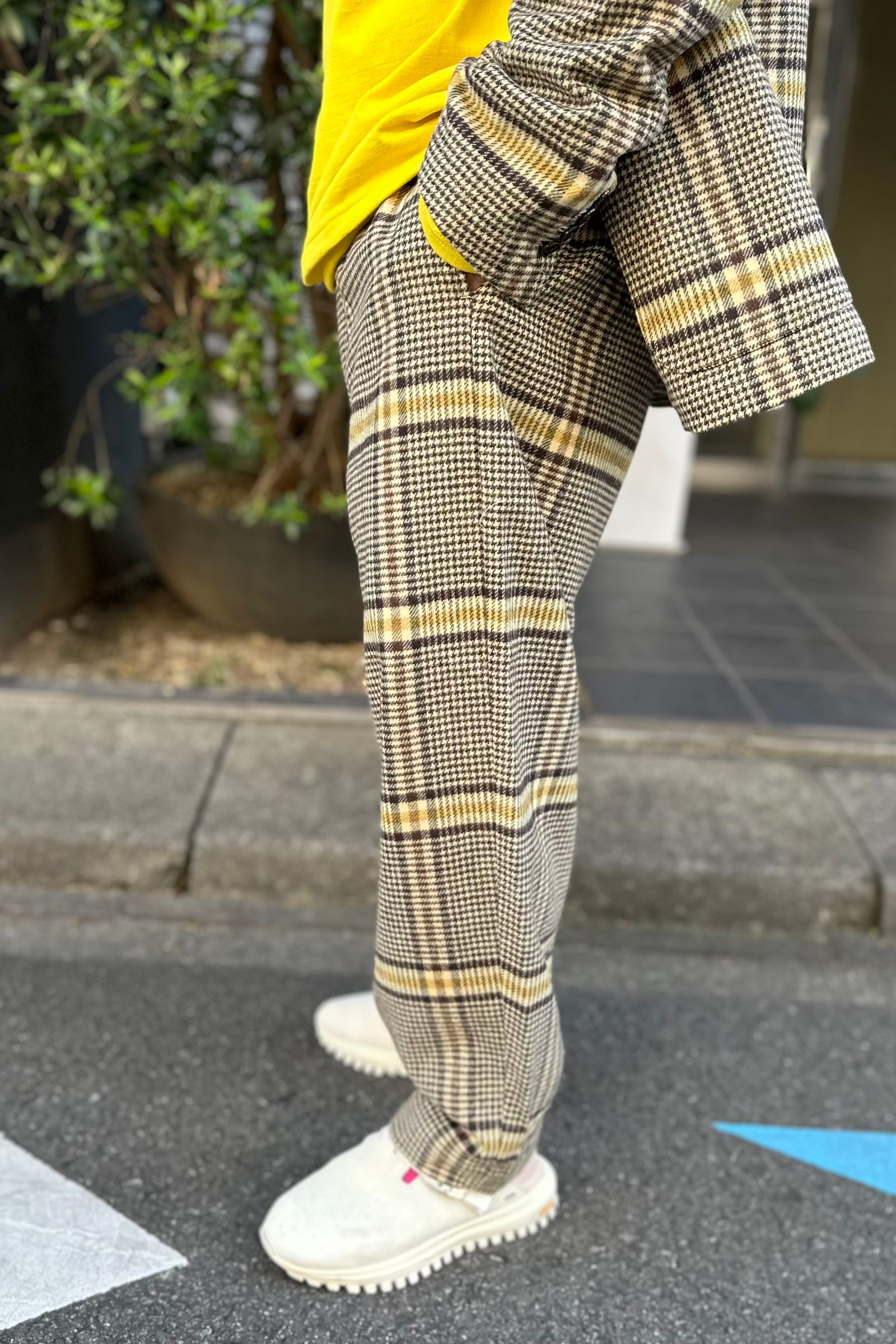 Checkered pants outlet yellow