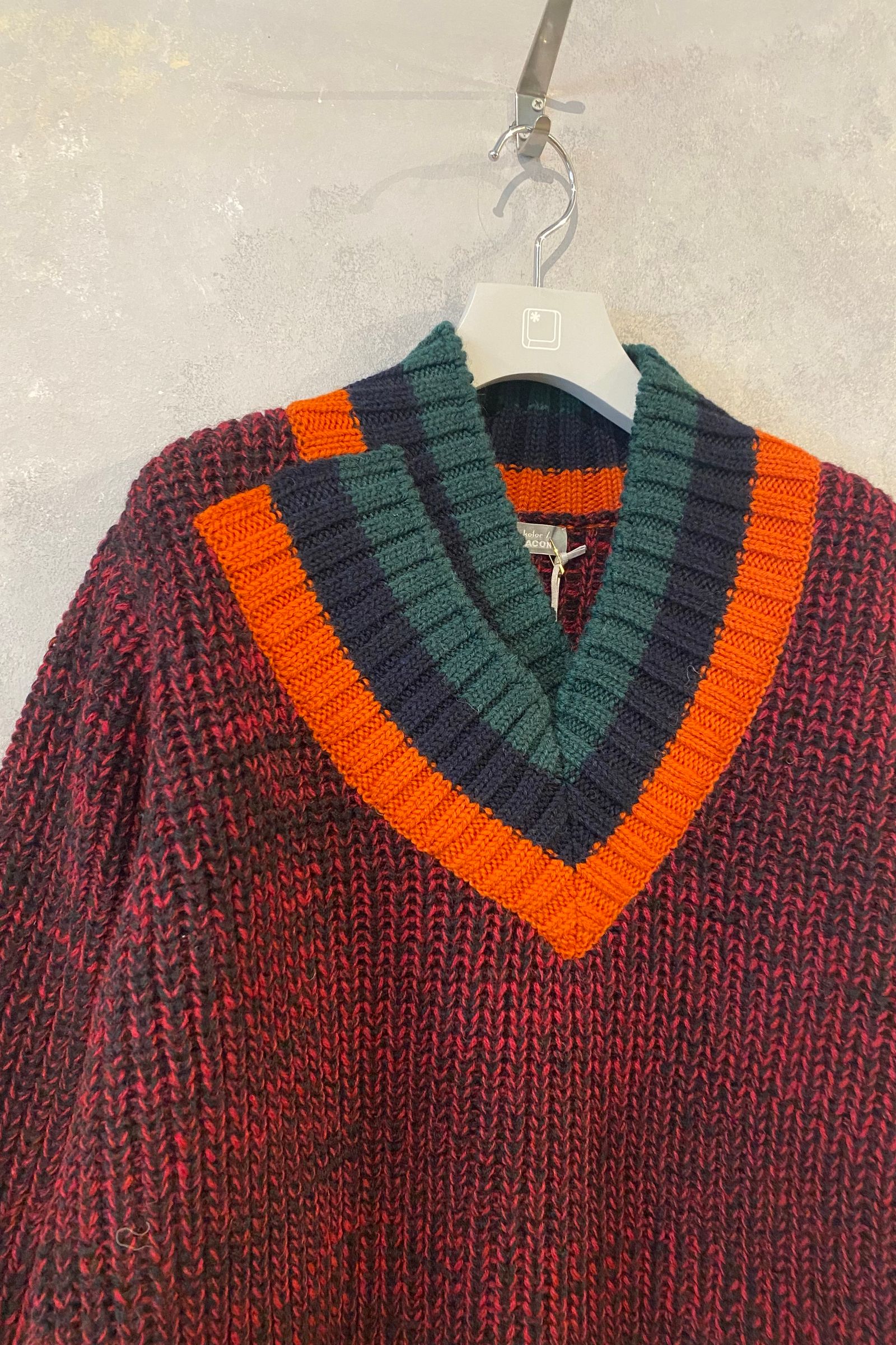 kolor/BEACON - neck spliced wool knit 21aw | asterisk