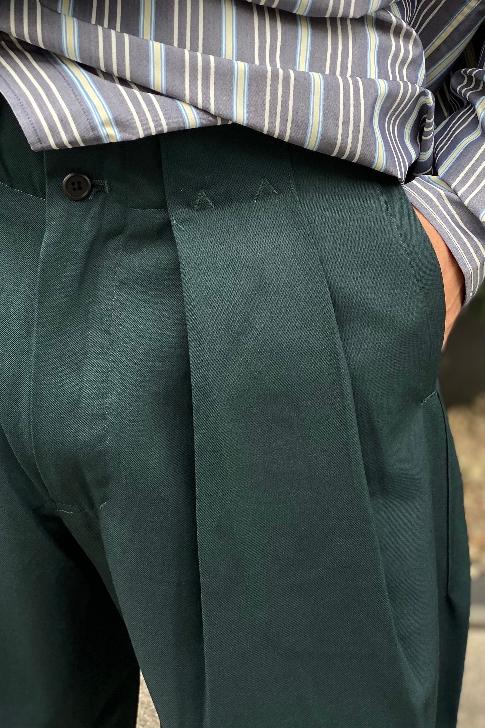 is-ness - wool phoenixx trousers-dark green-22aw | asterisk
