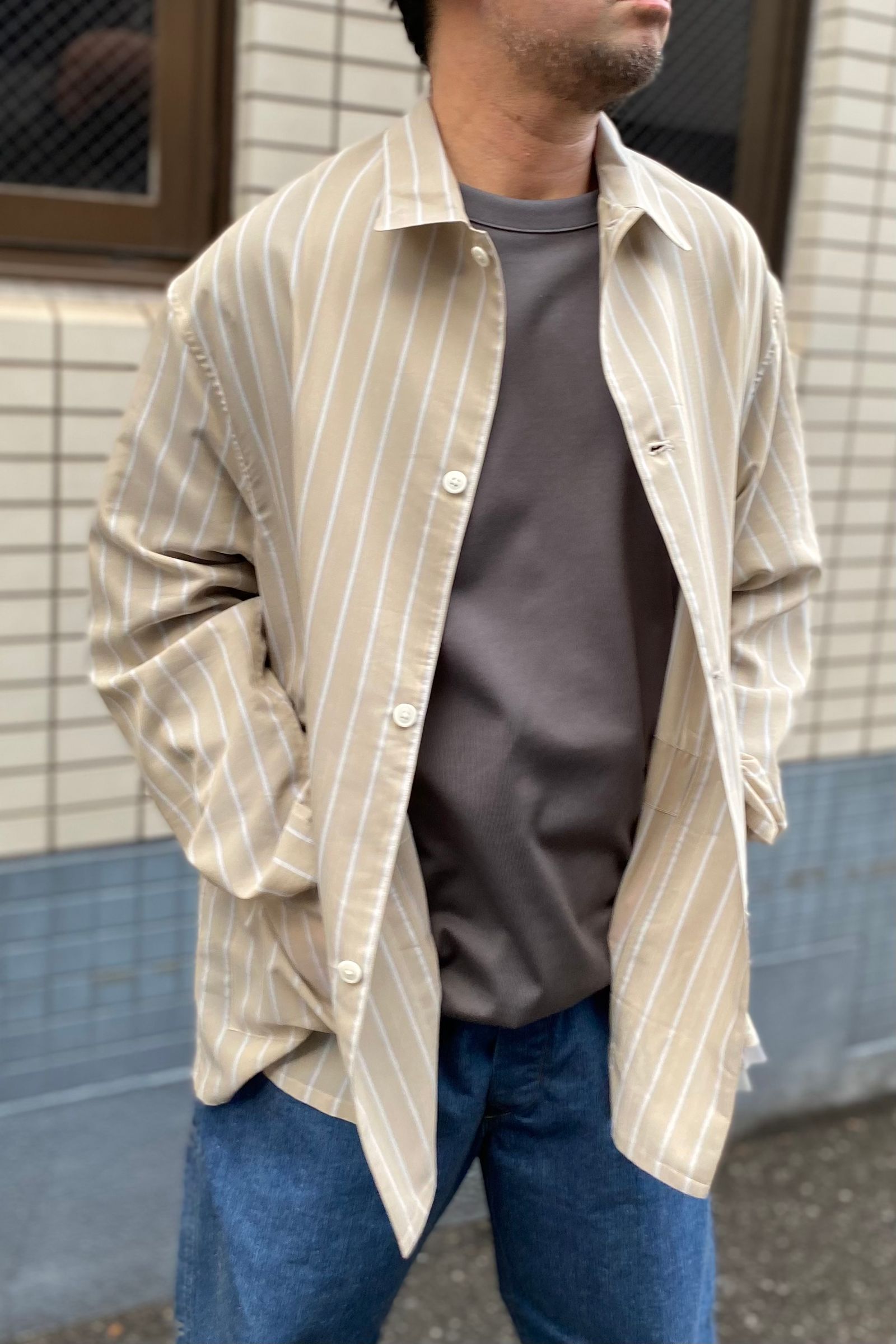 BLURHMS(ブラームス) 23ss Stripe Pajamas Jacket メンズ JPN：3 古着