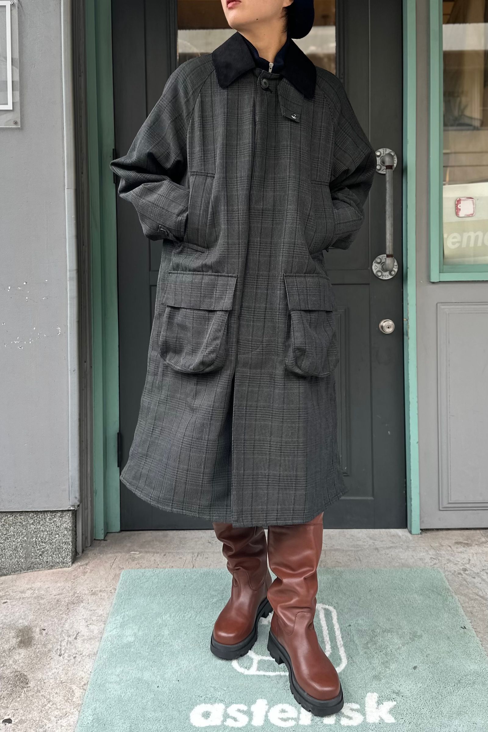 JOHN PARTRIDGE - balmacaan coat -g/check- 23aw unisex | asterisk