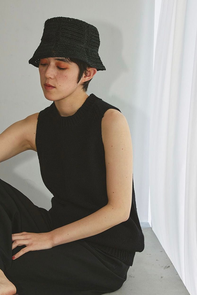Abaca Bucket Hat 22ss-black- - F