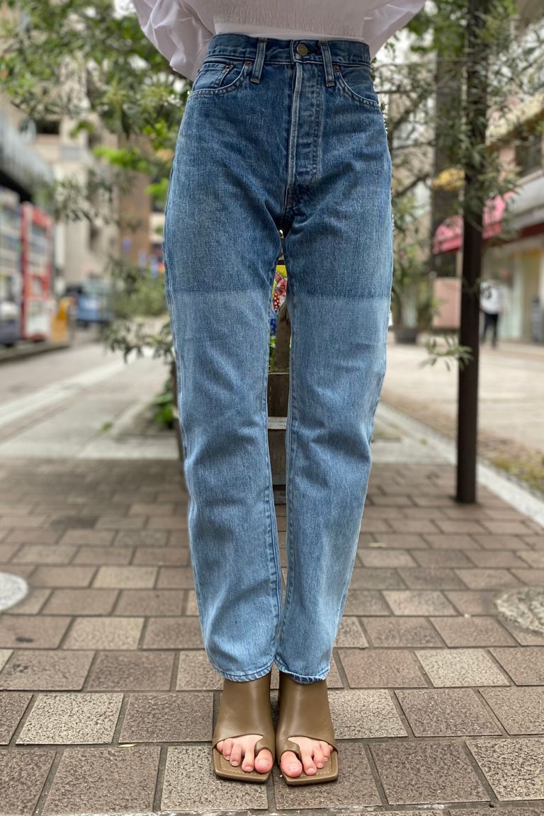 UNUSED - 13oz 2tone washed denim pants-indigo- 23ss | asterisk