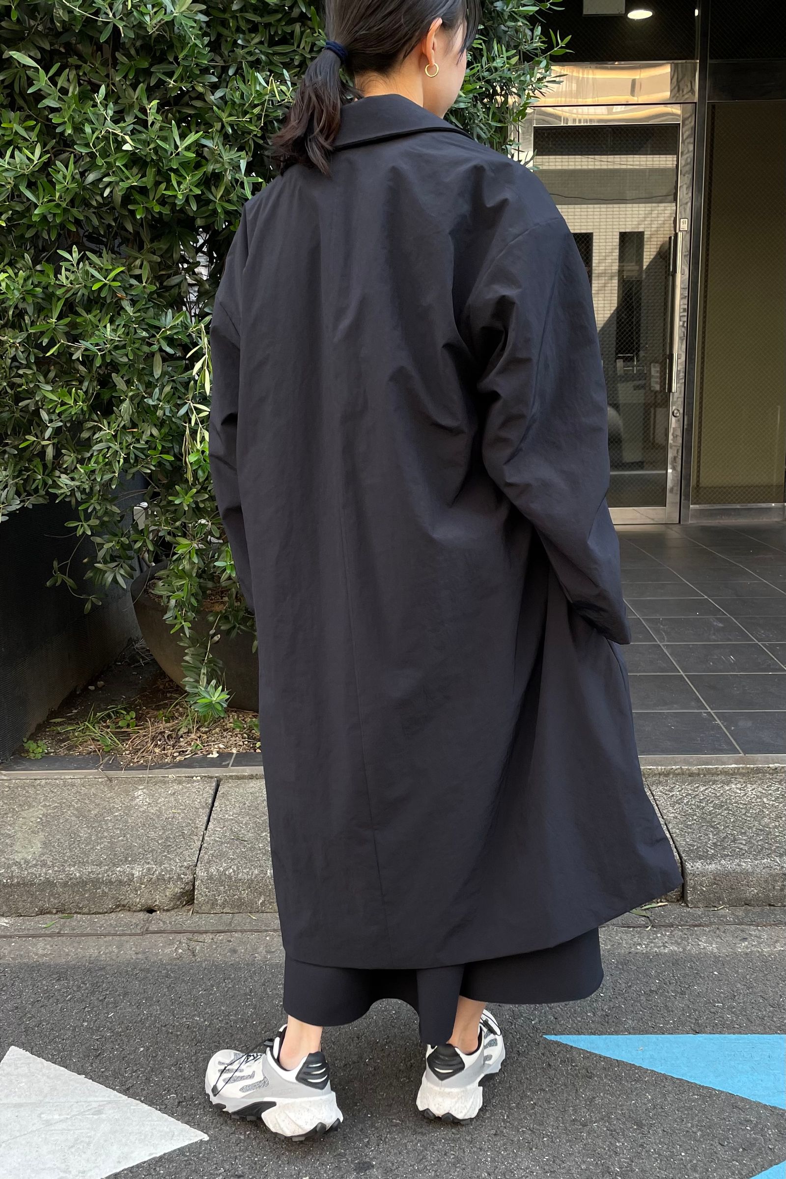 ATON Asako Nylon Hooded Coat - モッズコート