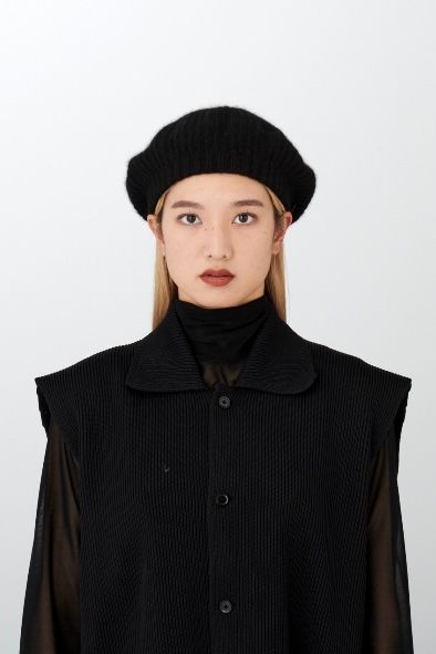 KIJIMA TAKAYUKI - CASHMERE KNIT BERET -black- 23aw | asterisk