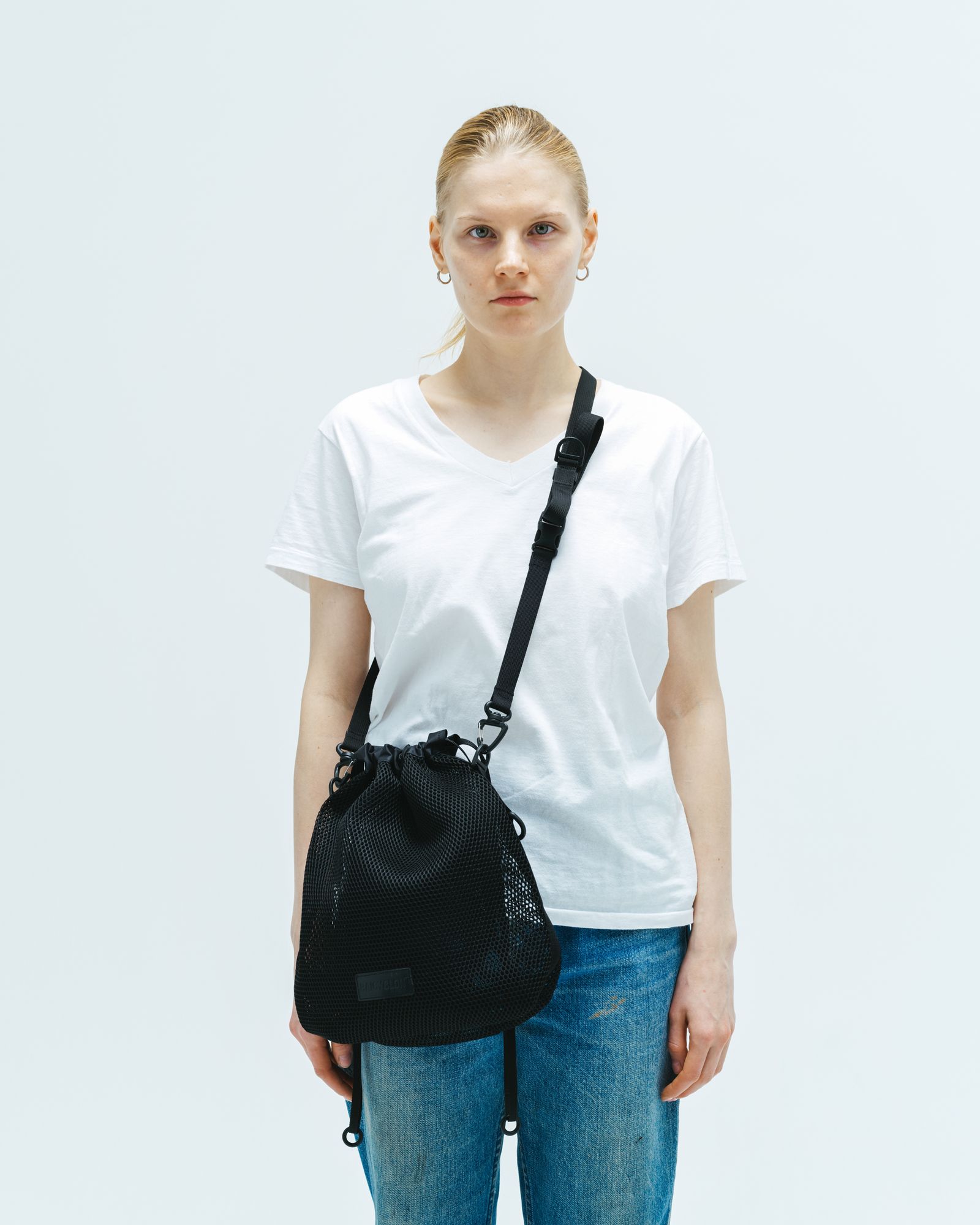 BAICYCLON by bagjack - MESH DRAW STRING BAG (SMALL)-black